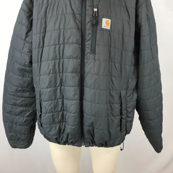 CARHARTT Rain Defender Insulated Jacket Gray Relaxed Fit Jacket MENS LARGE - Picture 3 of 7
